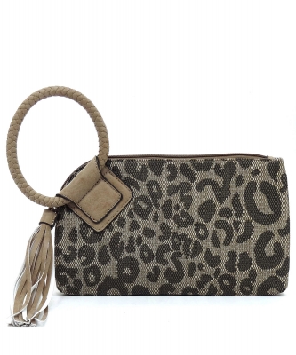 Fashion Cuff Handle Tassel Wristlet Clutch BP204 CHEETAH STONE /